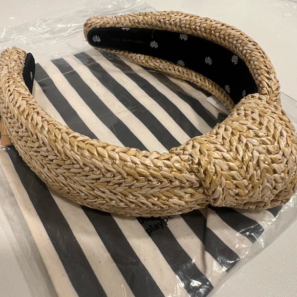 Lele sadoughi raffia knotted headband natural NWT - Picture 4 of 8